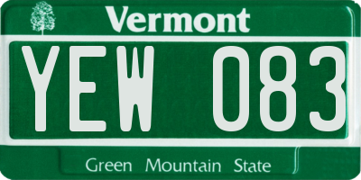 VT license plate YEW083