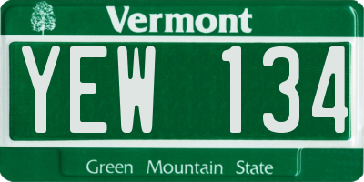 VT license plate YEW134