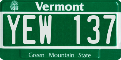 VT license plate YEW137