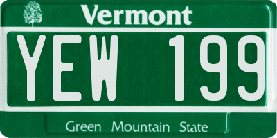 VT license plate YEW199