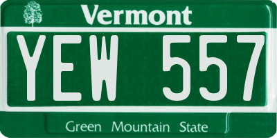 VT license plate YEW557