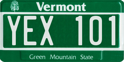 VT license plate YEX101