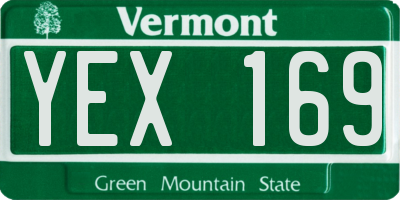 VT license plate YEX169