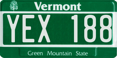 VT license plate YEX188