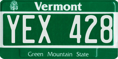 VT license plate YEX428