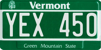 VT license plate YEX450
