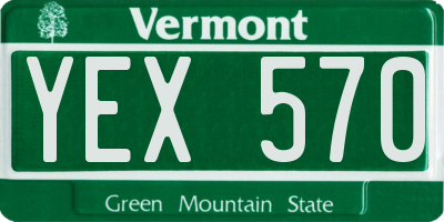 VT license plate YEX570