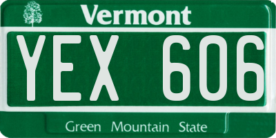 VT license plate YEX606