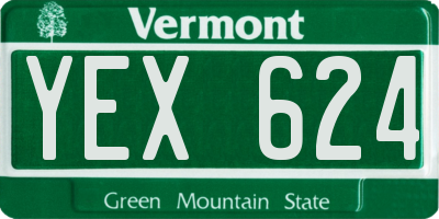 VT license plate YEX624