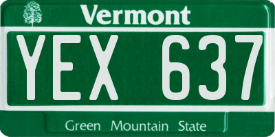 VT license plate YEX637