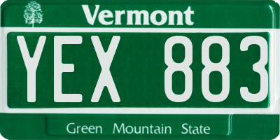 VT license plate YEX883