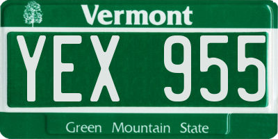 VT license plate YEX955