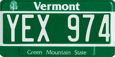 VT license plate YEX974