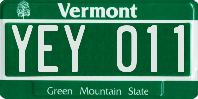 VT license plate YEY011