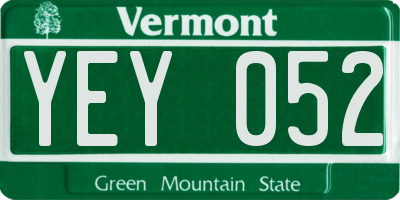 VT license plate YEY052