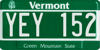 VT license plate YEY152