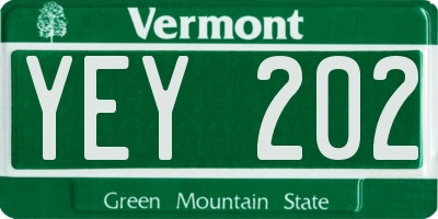 VT license plate YEY202