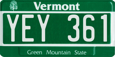VT license plate YEY361