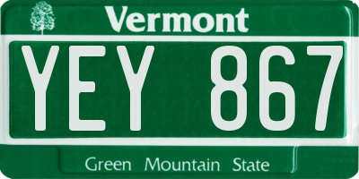 VT license plate YEY867