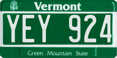 VT license plate YEY924
