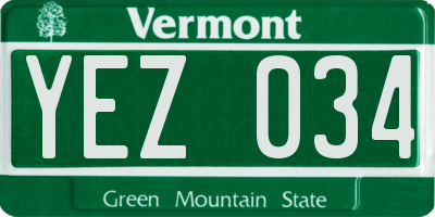 VT license plate YEZ034