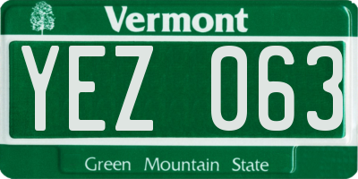 VT license plate YEZ063