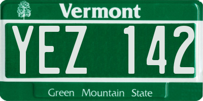 VT license plate YEZ142