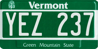 VT license plate YEZ237