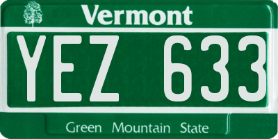 VT license plate YEZ633