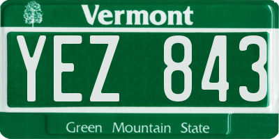 VT license plate YEZ843