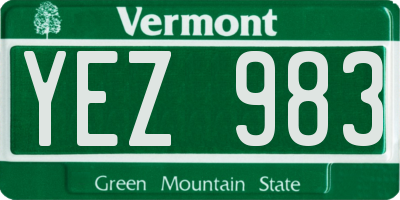 VT license plate YEZ983
