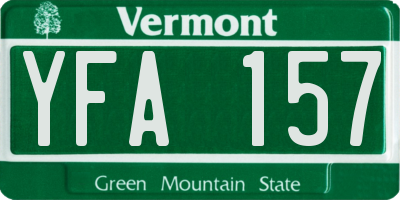 VT license plate YFA157