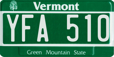 VT license plate YFA510
