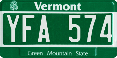VT license plate YFA574