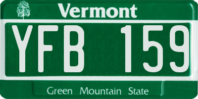 VT license plate YFB159