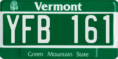 VT license plate YFB161