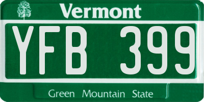 VT license plate YFB399