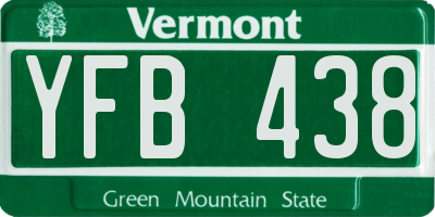 VT license plate YFB438
