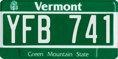 VT license plate YFB741