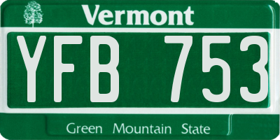 VT license plate YFB753