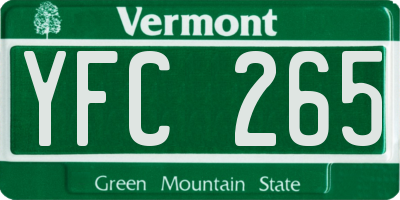 VT license plate YFC265