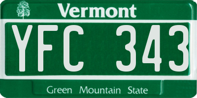 VT license plate YFC343