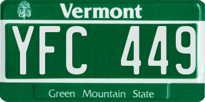 VT license plate YFC449