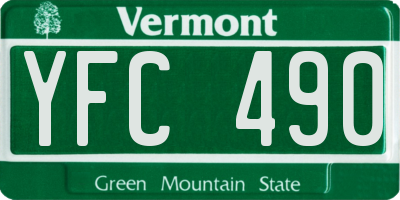 VT license plate YFC490