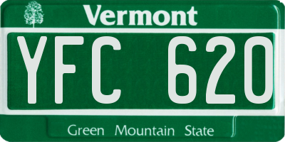 VT license plate YFC620