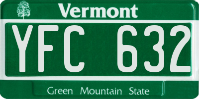 VT license plate YFC632