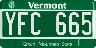 VT license plate YFC665