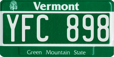 VT license plate YFC898