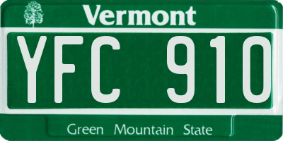 VT license plate YFC910