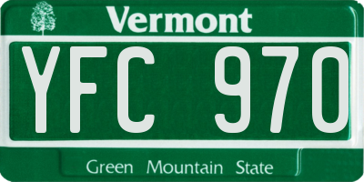 VT license plate YFC970